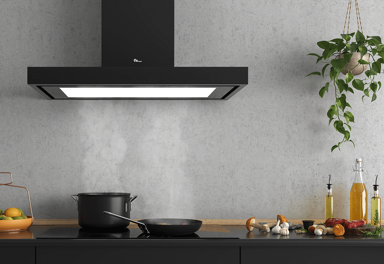 Harwich Lux - 90 cm, Vegg, sort m/motor Harwich Lux - 90 cm, Vegg, sort m/motor