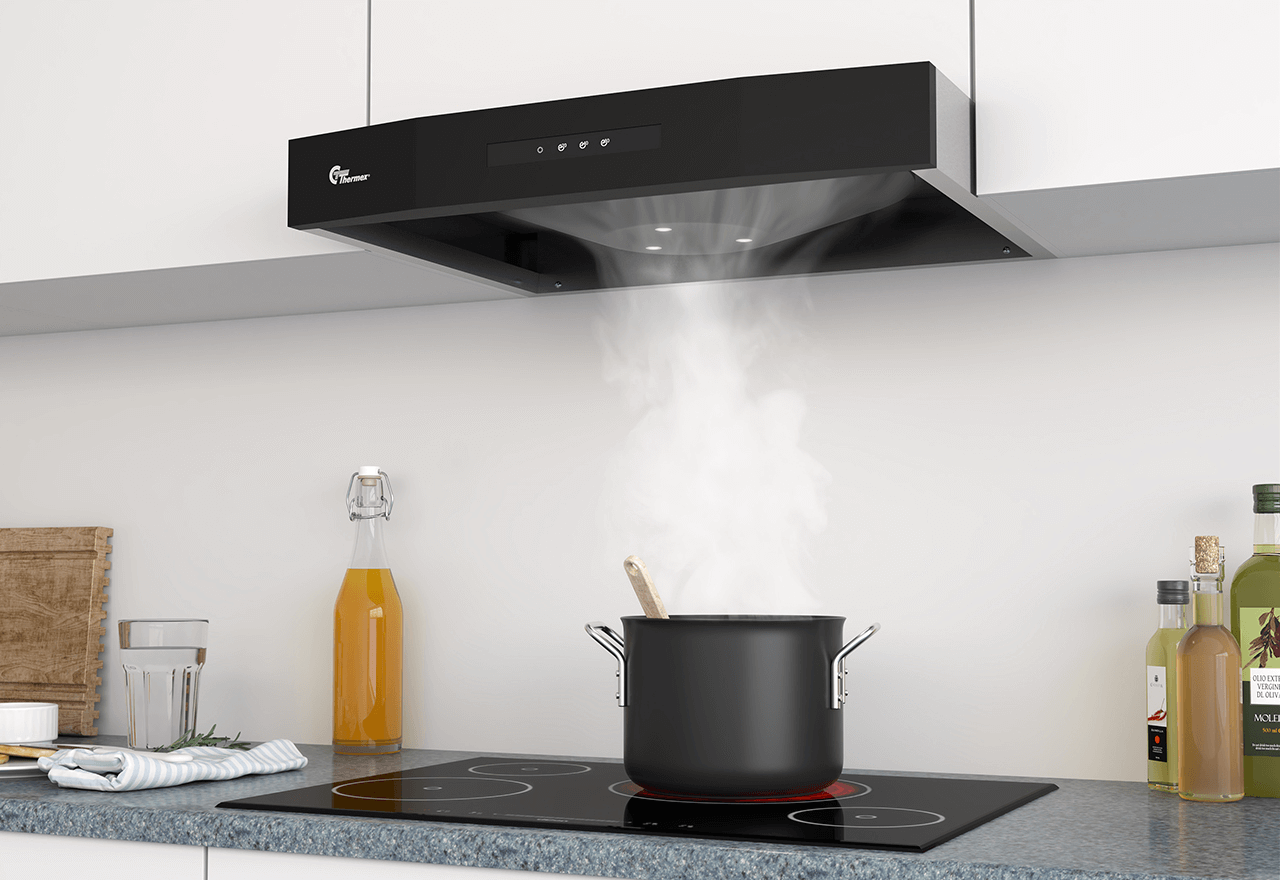 Airgrip 598x80 mm Sort/Rustfritt Inkl. hygrostat og bryter