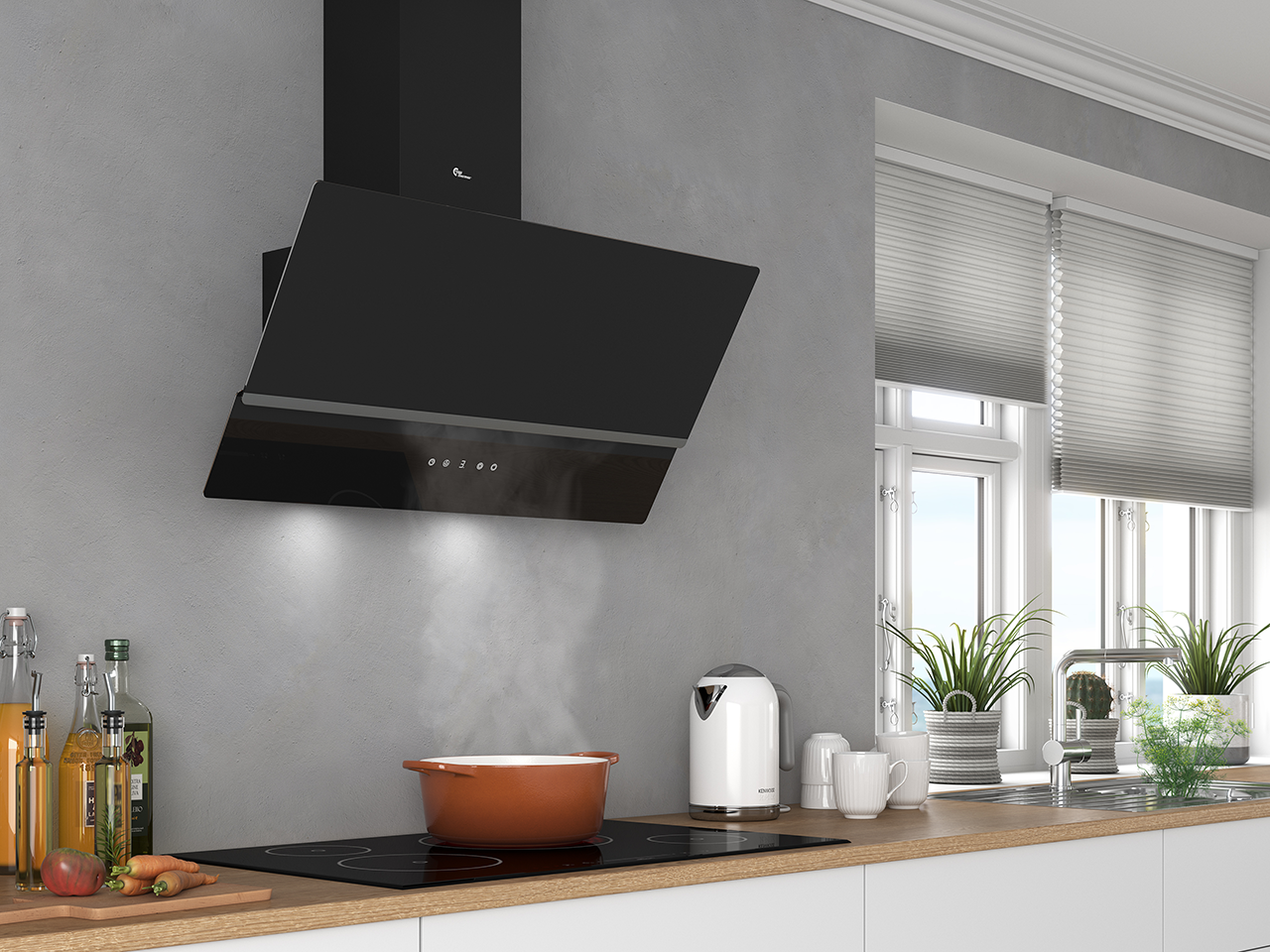 Glasgow 60 cm sort med motor Glasgow 60 cm sort med motor