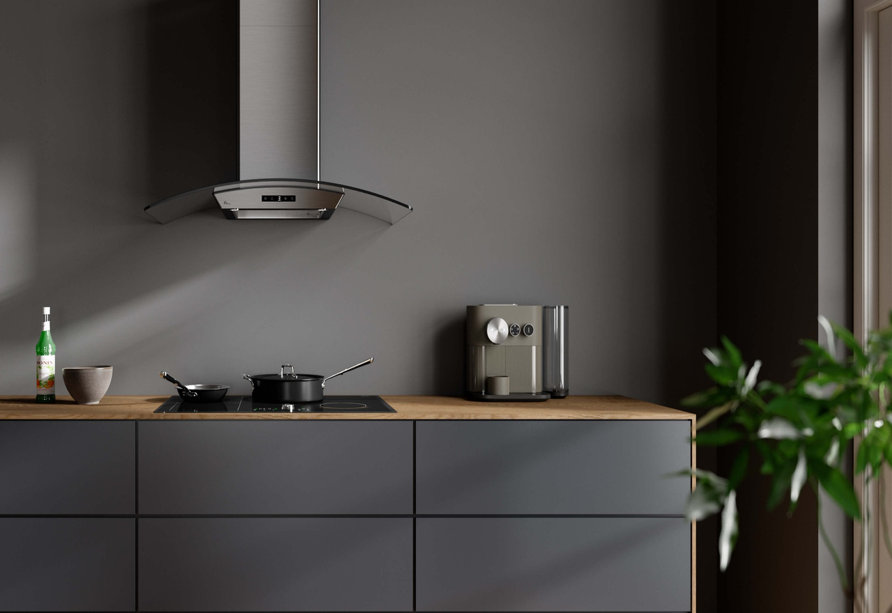 Derby II 90 cm Rustfritt/glass Med motor