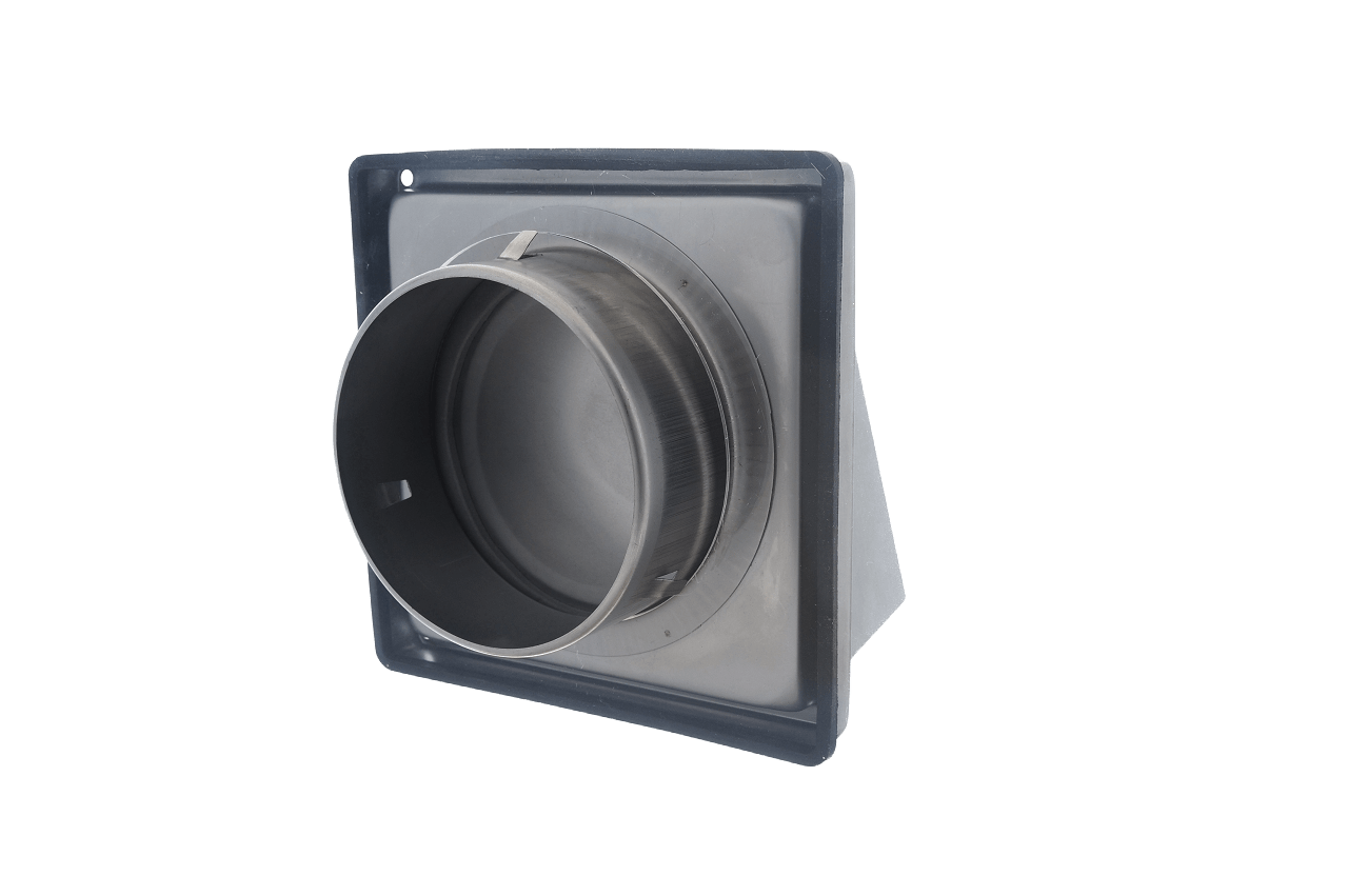 Stormhette i RF stål med spjeld - Ø125 Stormhette i RF stål med spjeld - Ø125