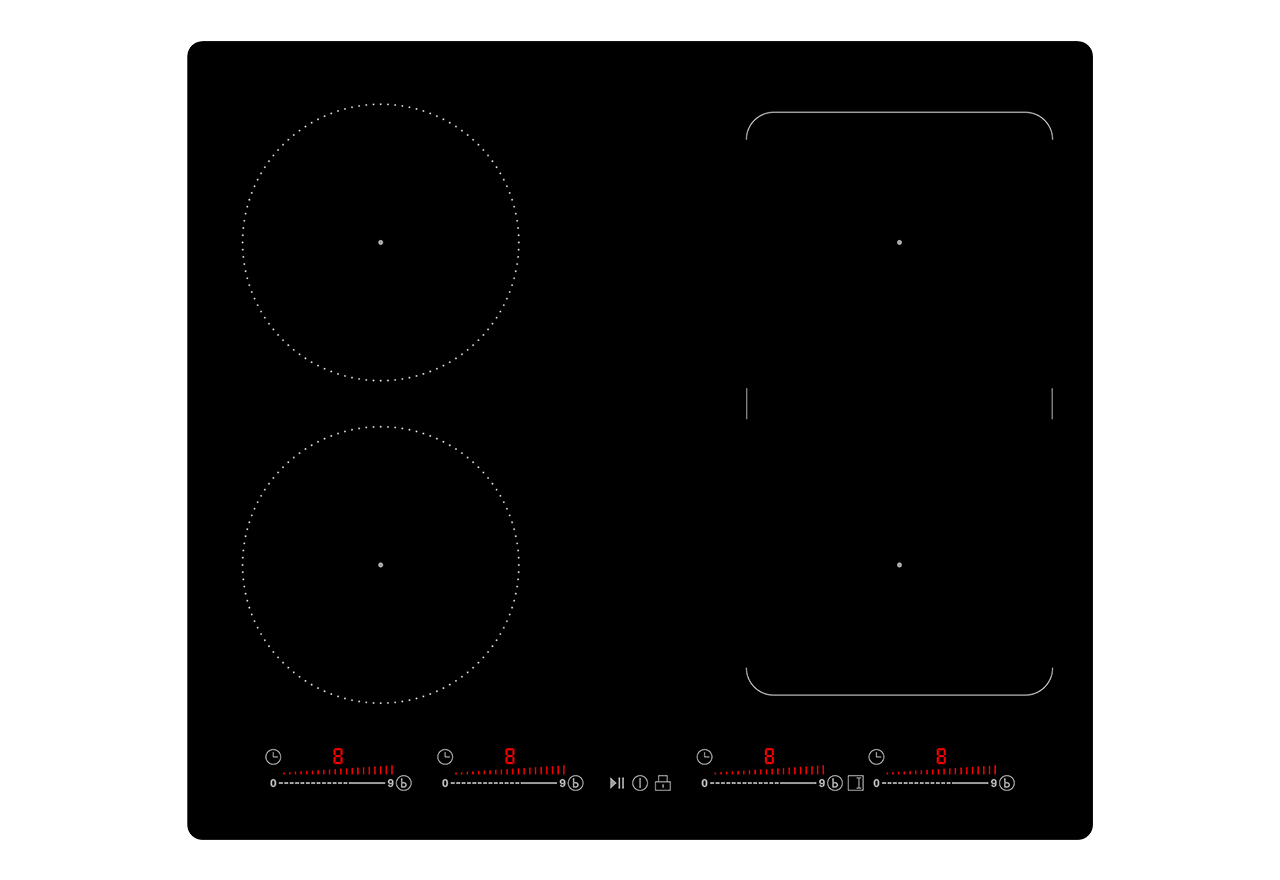 Nordic 6660 induksjonskomfyr, 60 cm